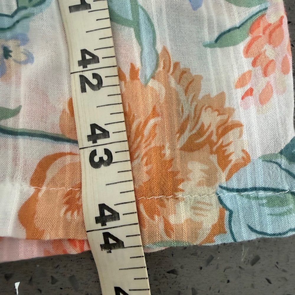 LOFT Floral Midi Dress in Orange, Blue & Cream - Picture 11 of 11